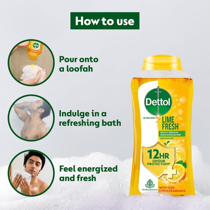Dettol Body Wash and Shower Gel for Women and Men, Refresh (Pack of 3 - 250ml each) | Soap-Free Bodywash | 12h Complete Odour Protection - Image 6