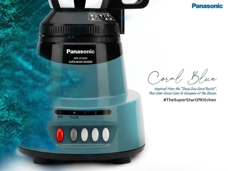 Panasonic 1500W Mixer Grinder with 3 Stainless Steel Jars set, (Coral Blue) MX-AV325 | Elements Series With SS304 Grade Stainless Steel Blade - Image 5