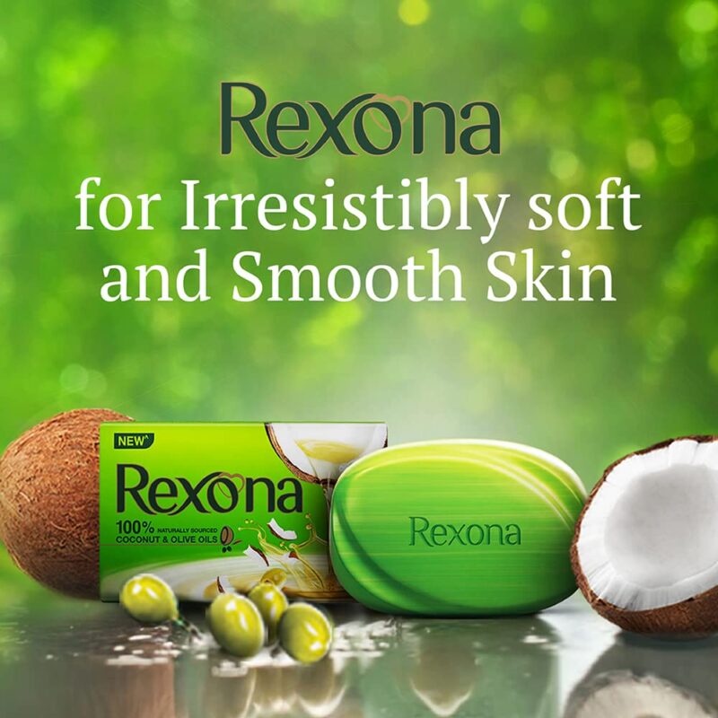 Rexona Coconut and Olive Oil Soap For Silky Smooth Skin, 4X100 g - Image 6
