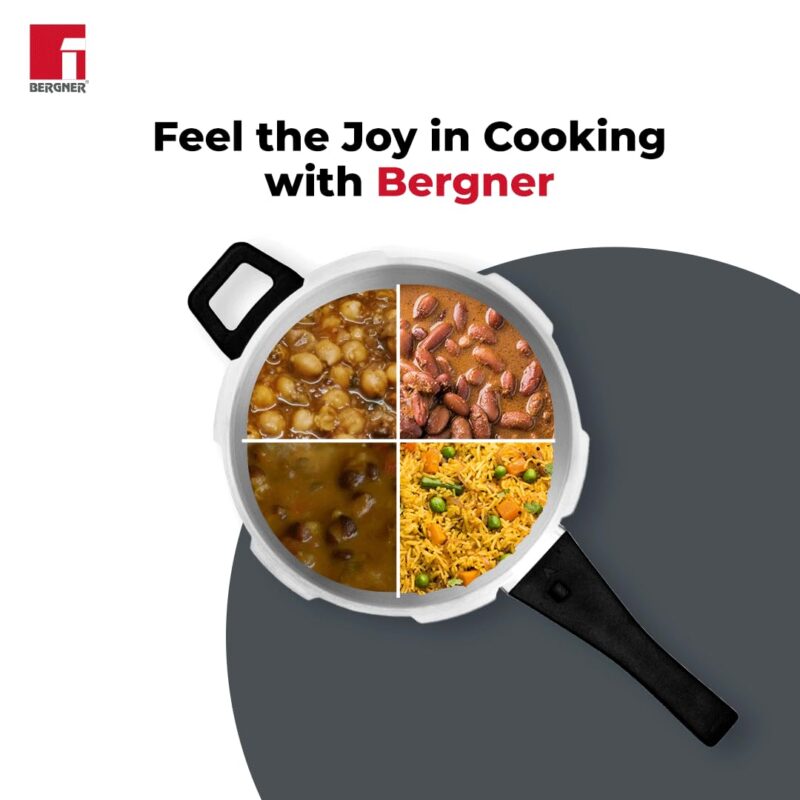 Bergner Sorrento Stainless Steel 2 Litres Outer Lid Pressure Cooker, 2 L Cooker with Outer Lid and Triply Base, Heavy Bottom, Easy Open and Close, Healthy Cooking, Induction Bottom and Gas Stove Ready - Image 6