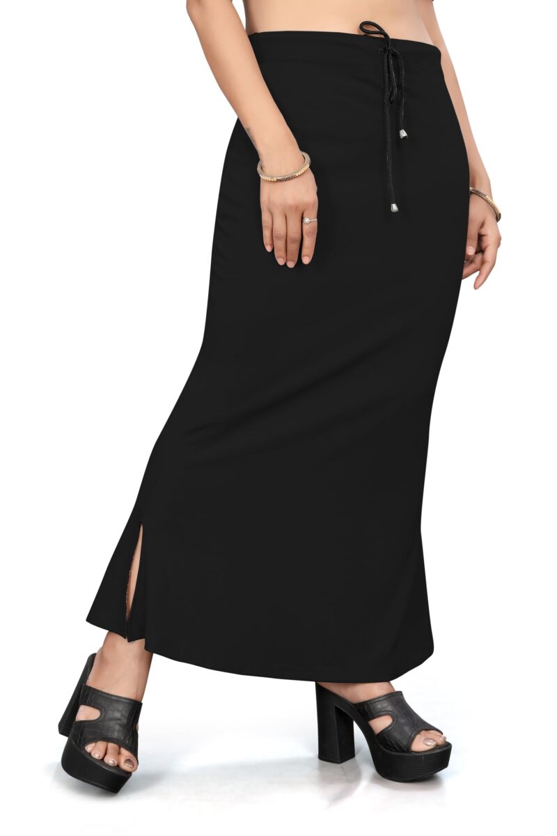 Yashika Present Lycra Saree Shapewear Petticoat for Women||Straight Fit Petticoat Saree Silhouette Shape Wear Dress for Saree|| AZ-YS-OG-Shaper Black-L - Image 3