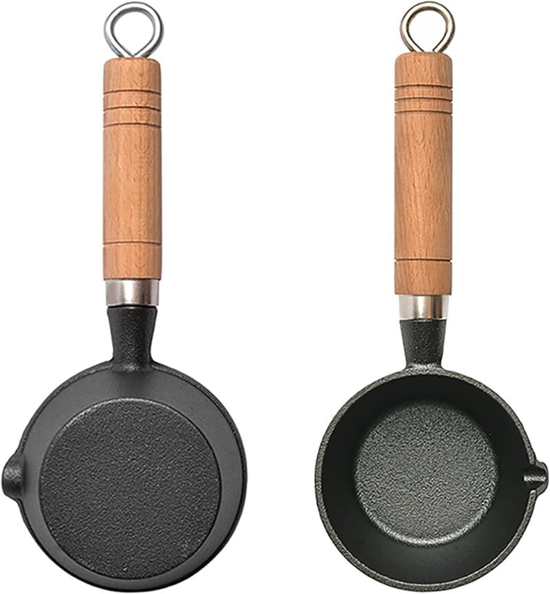 Home Essentials Cast Iron Tadka Pan/Vaghar/Chounk/Baghar for Frying Dal/Spices | 4Inch, 450gm, Gas & Stove-Friendly | Pre-Seasoned, 100% Toxin-Free, Naturally Non-Stick Tempering Pan (Round) - Image 2
