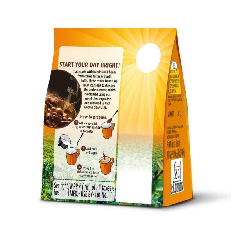 NESCAFE Sunrise Instant Coffee Powder | Strong Taste for the perfect start to your day | Coffee Chicory-Mix | 190g/200g Stabilo ( Weight may vary upwards ) - Image 3