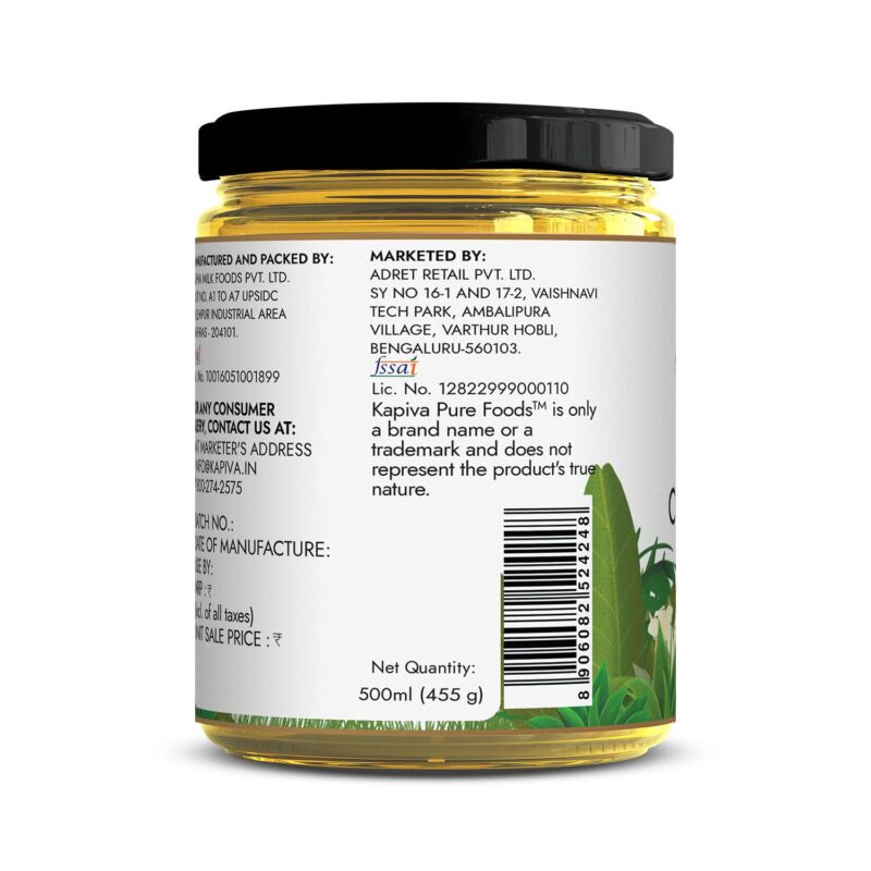 Kapiva 100% Organic Ghee - Good Fats For Healthy Heart - Keto Diet Friendly, 500 Ml - Image 2