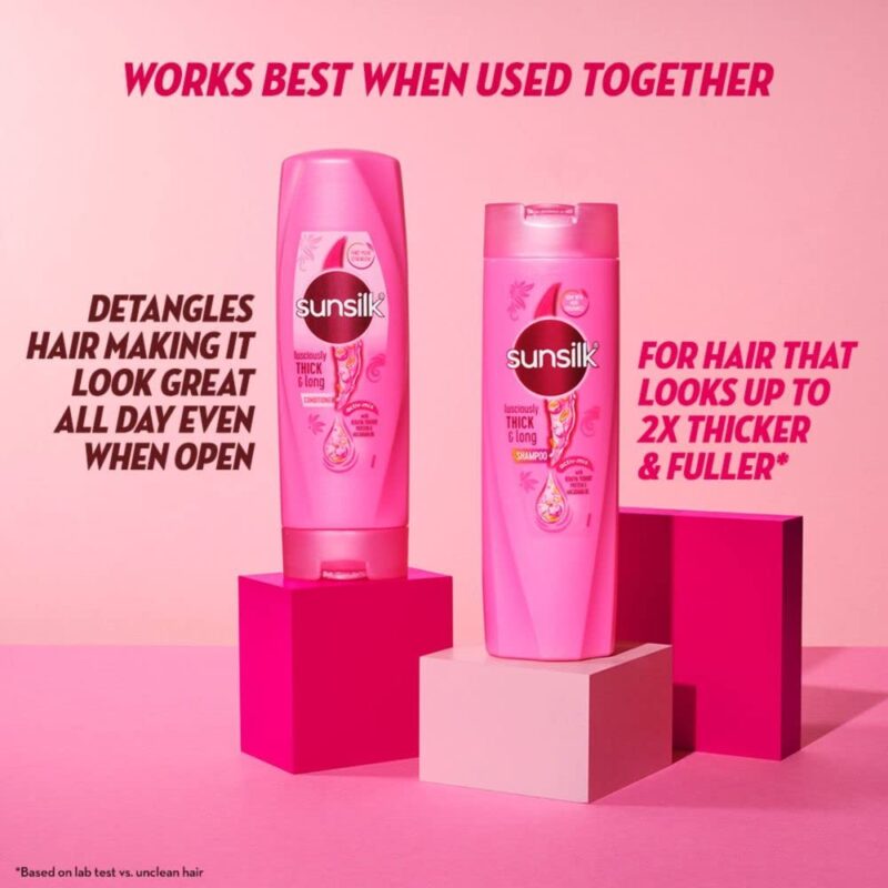 Sunsilk Lusciously Thick & Long Shampoo 1 L|| With Keratin|| Yoghut Protein and Macadamia Oil - Thickening Shampoo for Fuller Hair - Image 2