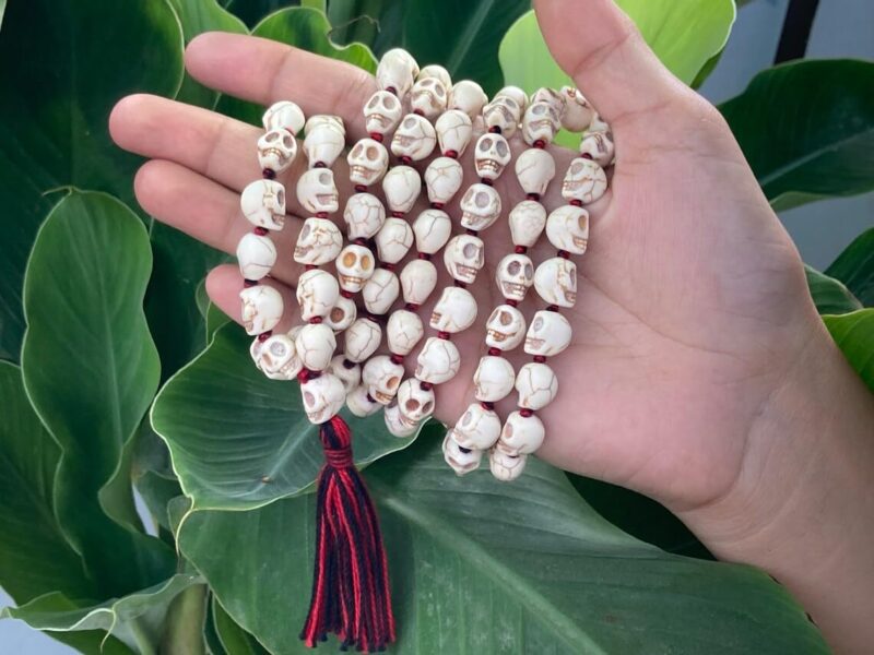 RDK SON'S Goddess KALI Nar Mund Knotted Mala ROSARY Carved Skull 72+1 Prayer Beads, 10 mm size Mala Rosary Yoga Prayer Healing Meditation| Hindu Spiritual Jewelry - Image 2