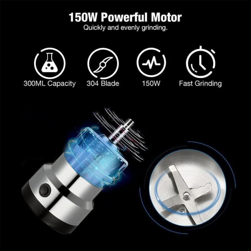 Decawall Nima Mixer Grinder Mini Stainless Steel Coffee Spice Nuts Grains Bean Grinder Mixer - Image 3