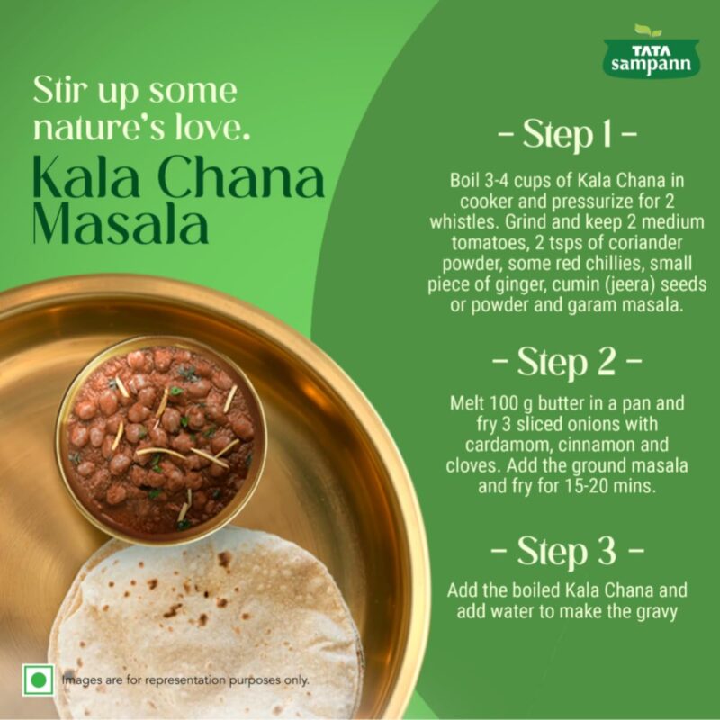 Tata Sampann Unpolished Kala (Black, Brown) Chana, 1kg - Image 3