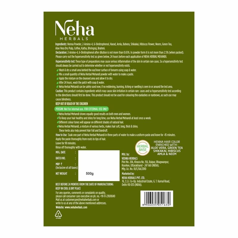 Neha Herbals Mehandi - 500G (Pack of 2) - Image 2