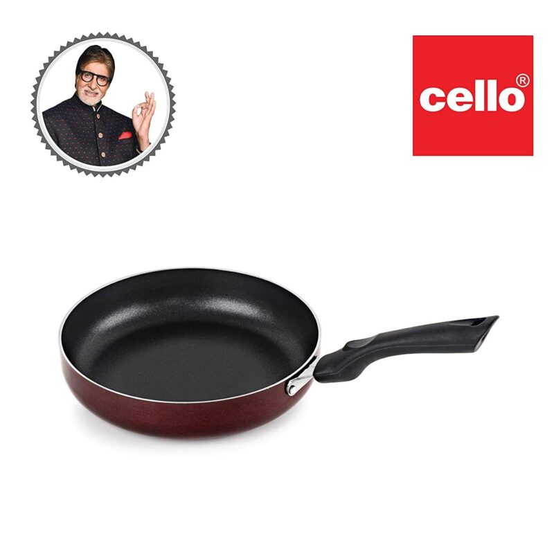 Cello Non Stick Induction Base Frying Pan/Tapper Pan, 220 mm, Cherry,Aluminium - Image 4