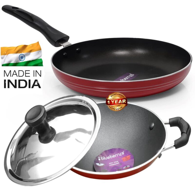 Blueberry's Nonstick Appachatty+Frying Pan 24cm Induction Base,Made in India - Image 5