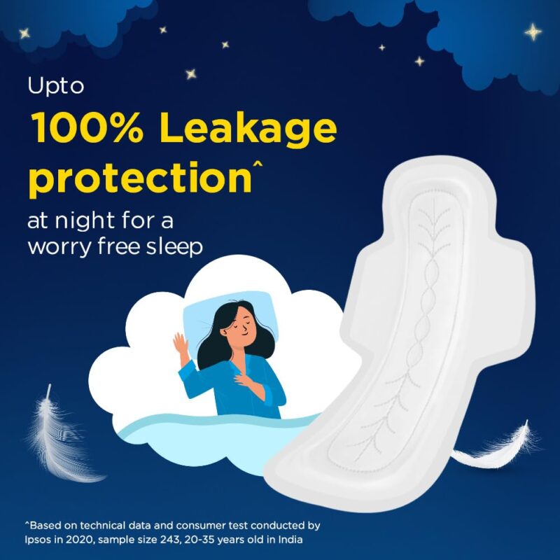 Stayfree Secure Nights XXL | 40 Pads| Cottony Soft Sanitary Pads for Women | Upto 100% leakage protection | Buy XXL at XL price | Absorbs 2x Faster with Wider Back | - Image 6