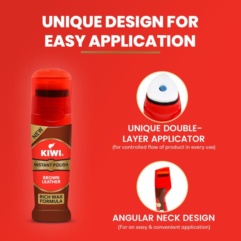 4x Kiwi Instant Polish - Brown Leather 75ml each - Pack of 4 - Image 6