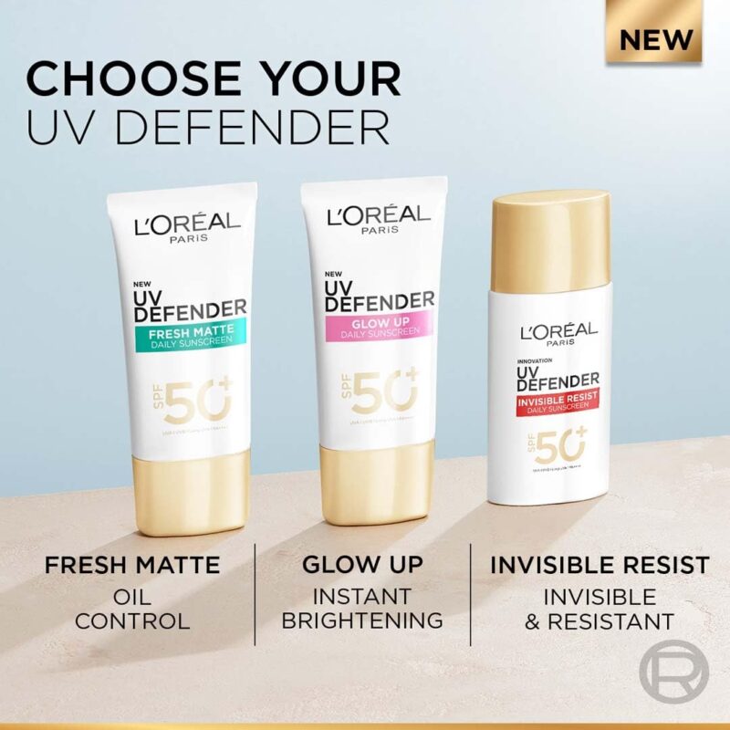 L’Oreal Paris Uv Defender Invisible Resist Daily Sunscreen Spf50+ Pa++++ 50Ml | Lightweight, Waterproof, Sweatproof & Protects From Pollution & Dust - Image 2