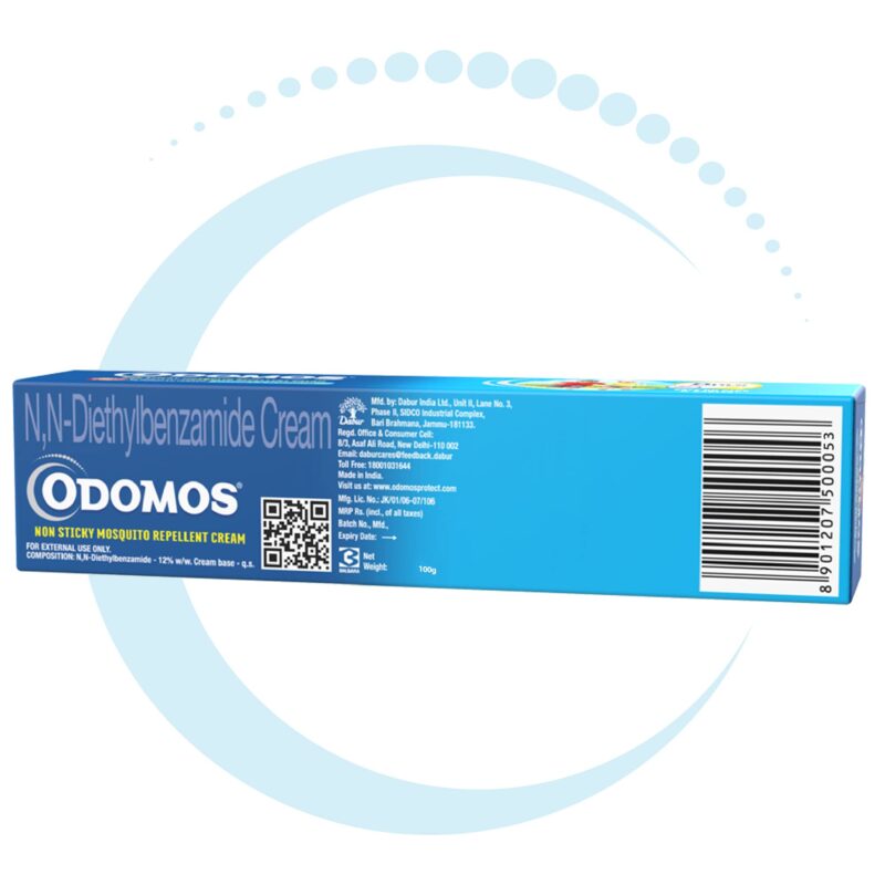 10x Odomos Non-Sticky Mosquito Repellent Cream With Vitamin E & Almond - 100 Gm each - Pack of 10 - Image 3