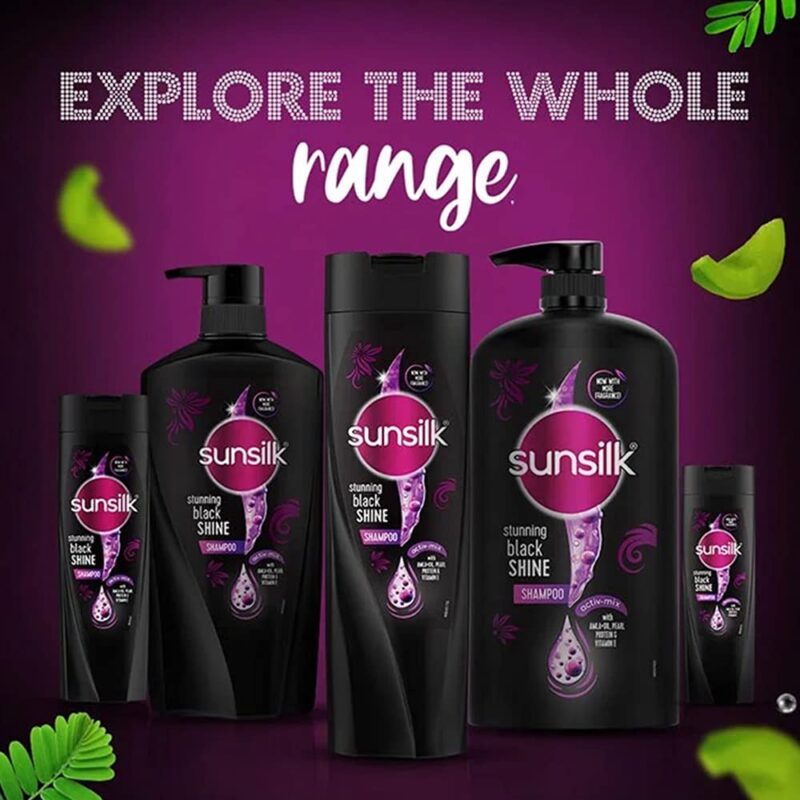 Sunsilk Stunning Black Shine Shampoo, 650 ml - Image 3