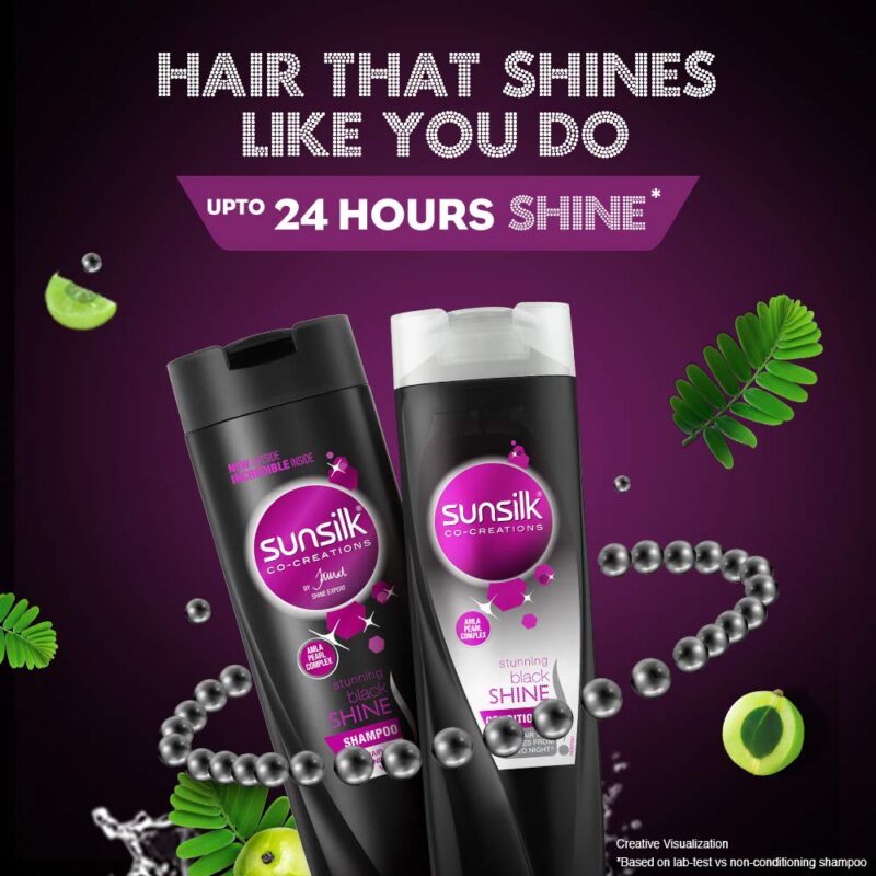 Sunsilk Black Shine Amla Conditioner For All Hair, 340 Ml,1 Count - Image 5