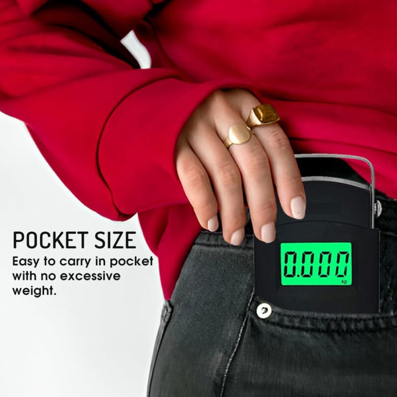 Aliston Electronic Portable Fishing Hook Type Digital LED Screen Luggage Weighing Scale, 50 kg/110 Lb (Black) - Image 4