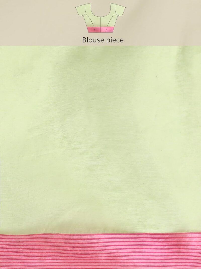 Enthone Women's Pure Cotton Jamdani Saree - Green - Image 2