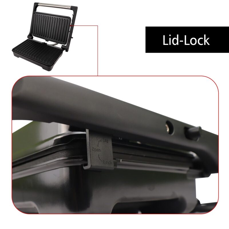 iBELL SM1700G Sandwich Maker with Floating Hinges, 1700Watt, 180 Degree Openable Plates for Grill/Toast, Temperature Control Knob (Black) - Image 2