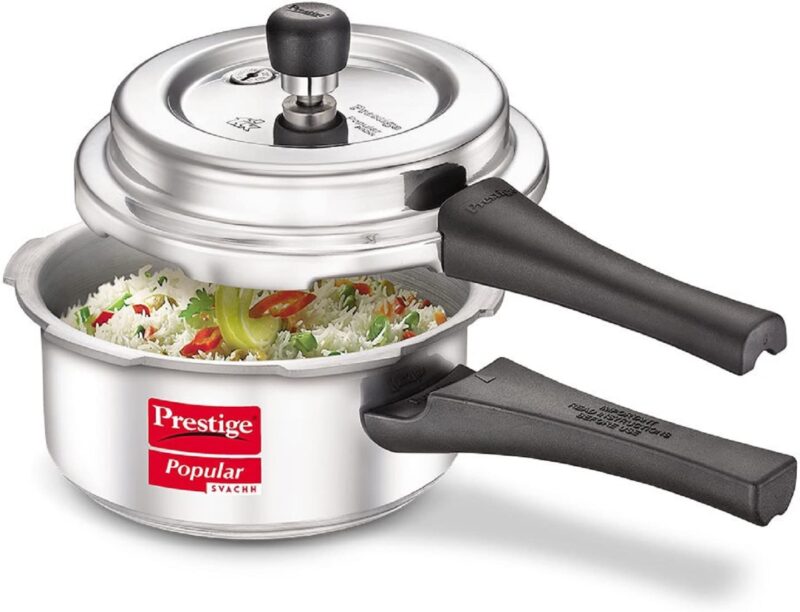 Prestige 2L Popular Svachh Aluminium Outer Lid Pressure Cooker|Ideal for 2-3 Persons|Deep lid for Spillage Control|5 Years Warranty - Image 4