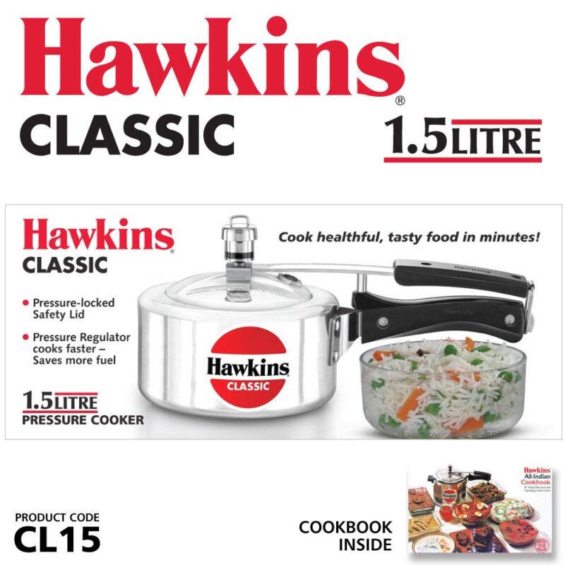 Hawkins 1.5 Litre Classic Pressure Cooker,Best Inner Lid Cooker,Baby Cooker,Silver(CL15) - Image 6