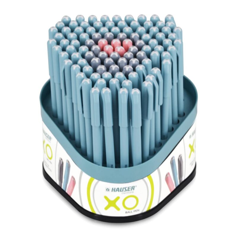 Hauser XO Ball Pen Box Stand Pack - Blue,Black & Red Ink, Pack of 100