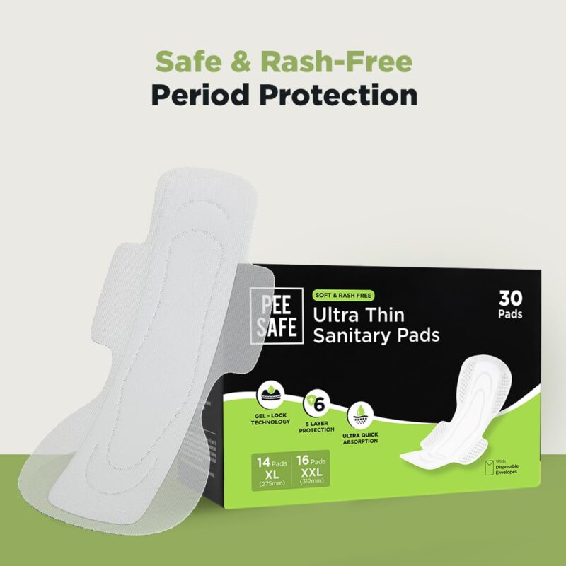Pee Safe Ultra Thin Sanitary Pads For Women | 30 Pads- 14 XL Pads + 16 XXL Pads For Rash Free Periods | Cottony Soft Sanitary Napkins For Ultra Comfort | Dual Wings | Toxin Free | Extra Long - Image 3
