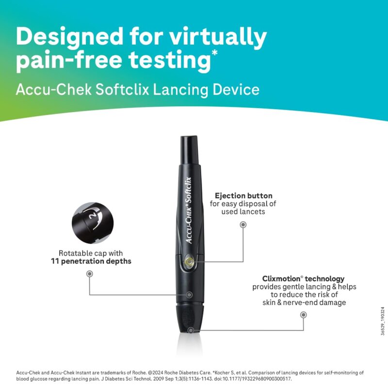 Accu-Chek Instant Blood Glucose Glucometer (with Bluetooth) with Vial of 10 Strips, 10 Lancets and a Lancing Device FREE for Accurate Blood Sugar Testing - Image 4