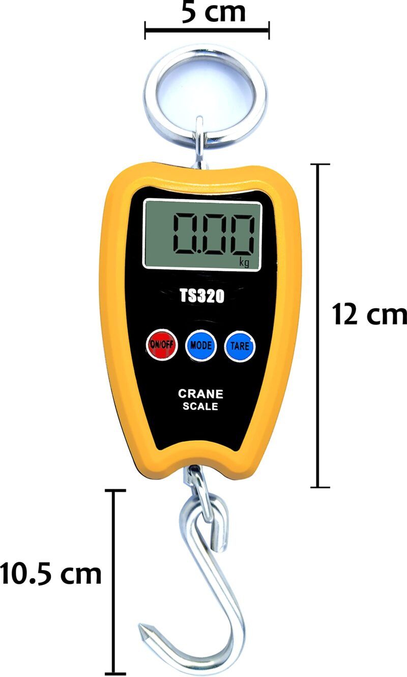 NIVAYO 200 Kg Capacity, Mini Crane Scale with 2 AAA Batteries for Luggage, Home Weighing Scale (Yellow) - Image 7