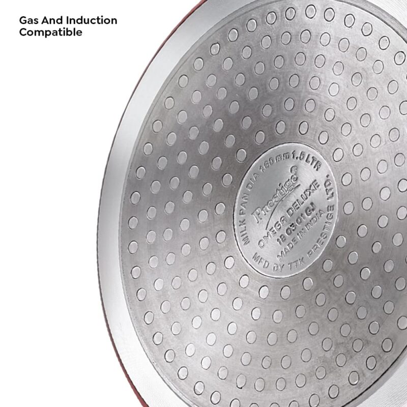 TTK Prestige OMG DLX Omni Induction Base Non-Stick Aluminium Tawa, 280mm, Red - Image 3