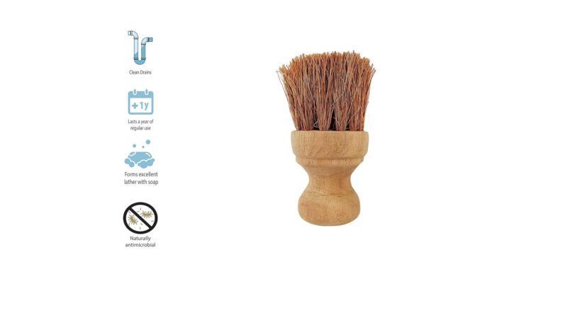 Palmera Natural Coir Tawa Brush for Spreading Oil on Dosa Tawa, Iron Tawa, Roti Tawa & Low Oil Frying on Pans (Fully Natural Food Grade Vaarnished Wood, 9X6X6 cm) (Pack of 1) - Image 2