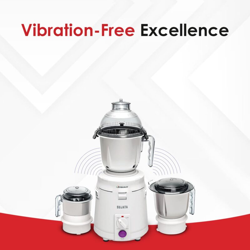 Sujata Dynamix 900 Watts Mixer Grinder | 22000 Rotations Per Min | 90 Minutes Continuous Running | 3 Versatile Jars 1500 ml, 1000 ml and 400 ml - Image 3