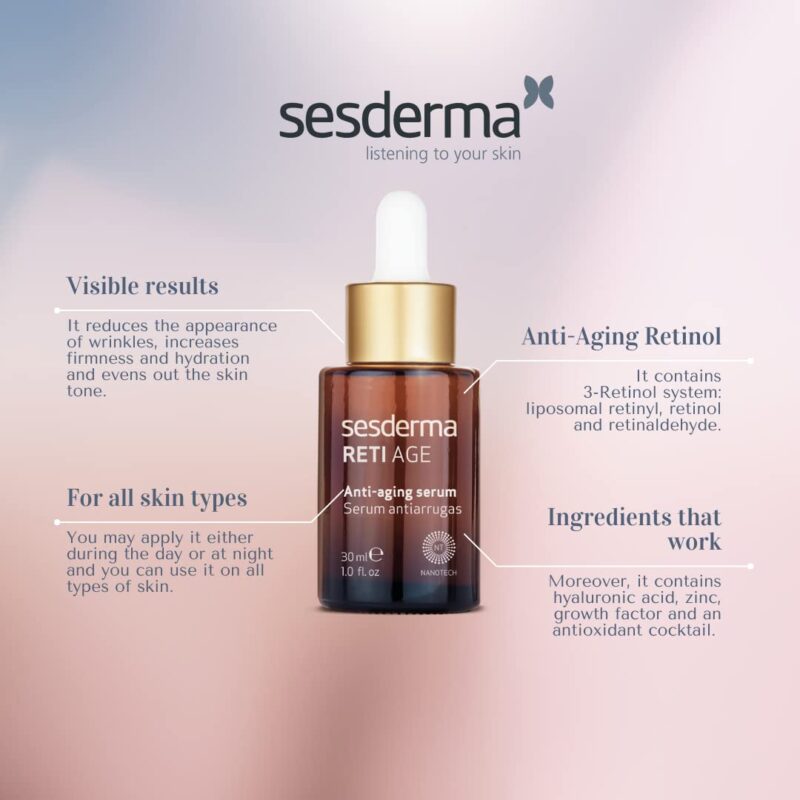 Sesderma Retiage Antiaging Facial Serum, 30ml - Image 4