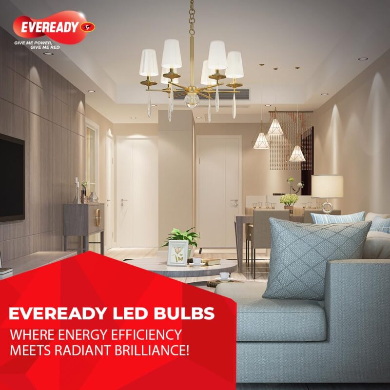Eveready 7W Led Light Bulb | High Efficiency & Glare-Free Light | Pack Of 12 | With Li-Ion Battery Inside | 7 Hours Battery Backup | Overcharge Protection| Cool Day Light (6500K) - B22D - Image 2