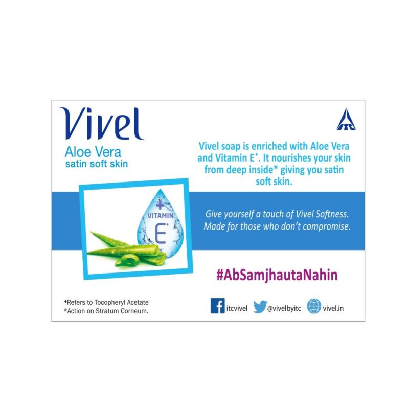 Vivel Aloe Vera Bathing Bar, 100g (Pack of 4) - Image 3