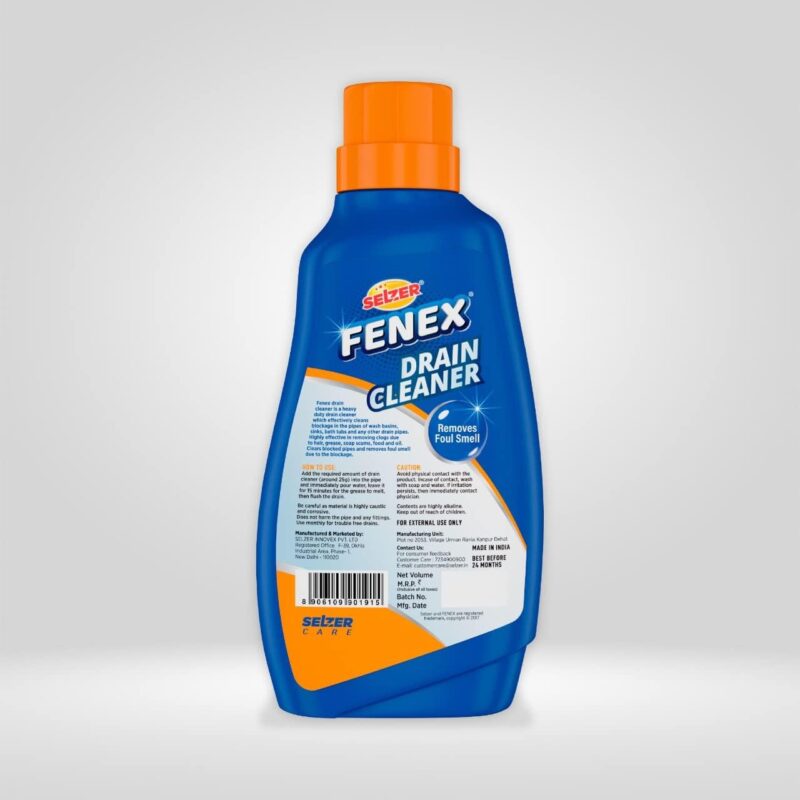 Selzer Fenex Drain Cleaner With Fast Action & Powerful Formula for Washbasin, Sinks And Pipes - 500 gm (Pack of 1) - Image 3