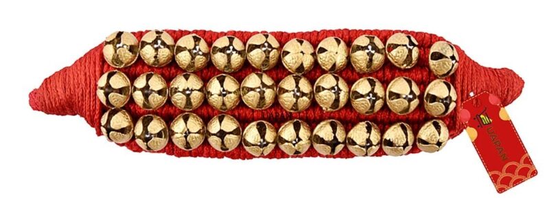 UAPAN Brass Ghungroo Anklets Bells For Women I 3 Line Pad I Red I 2 Pair I Perfect for traditional Indian dance - Image 3