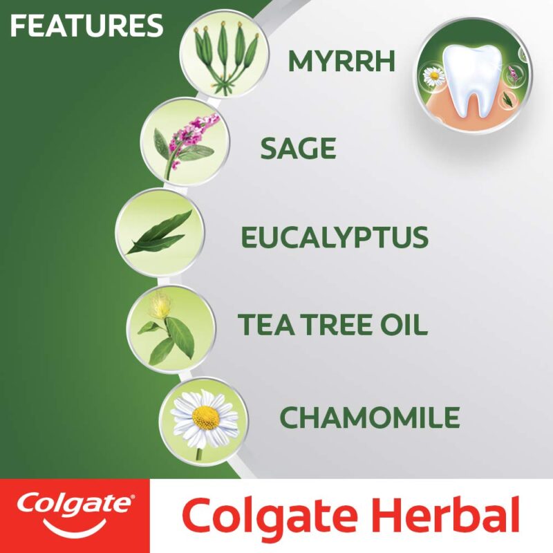 Colgate Herbal Toothpaste, 600g (200g x 3), With Goodness of Natural Ingredients for Healthy Teeth, Anticavity, strong teeth - Image 5
