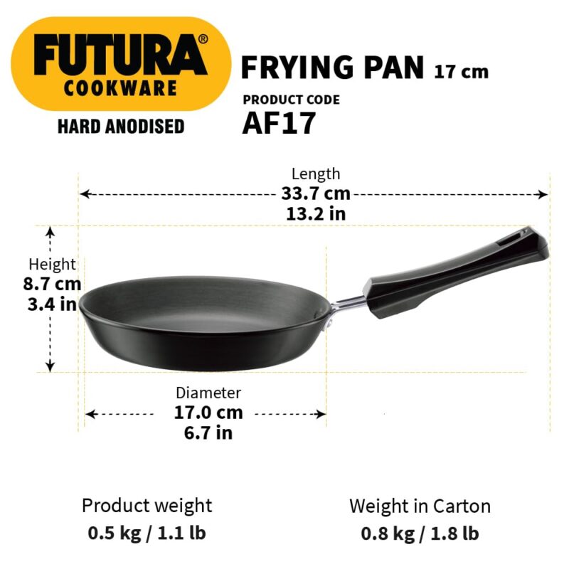 Hawkins Futura 17 cm Frying Pan, Hard Anodised Fry Pan, Small Frying Pan, Black (AF17) - Image 6