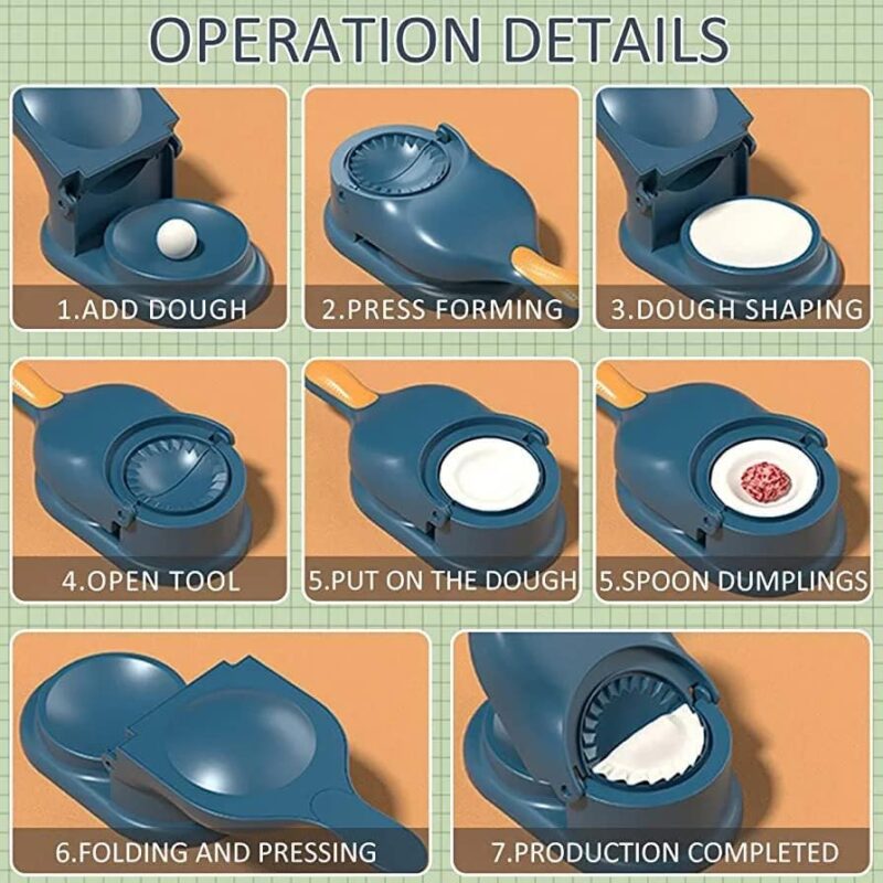 ARDALENA 2-in-1 Dumpling Maker Machine – Manual Dough Press Mould for Perfect Homemade Dumplings (Multicolor) - Image 4