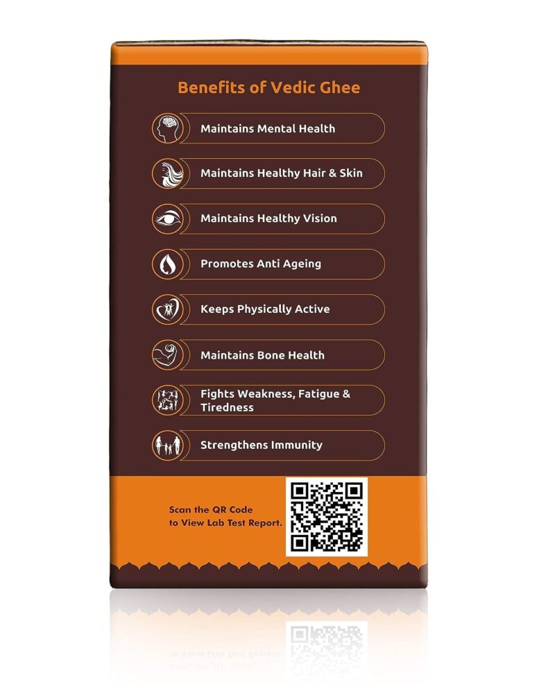 Vedic Ghee Premium A2 Gir Cow Cultured Desi Ghee from Kesariya Farm | Vedic Bilona Two Way Churned | Indian Gir Cow Ghee, Pure A2 Ghee, Natural & Healthy, Non-GMO | Lab Certified (1L) - Image 6