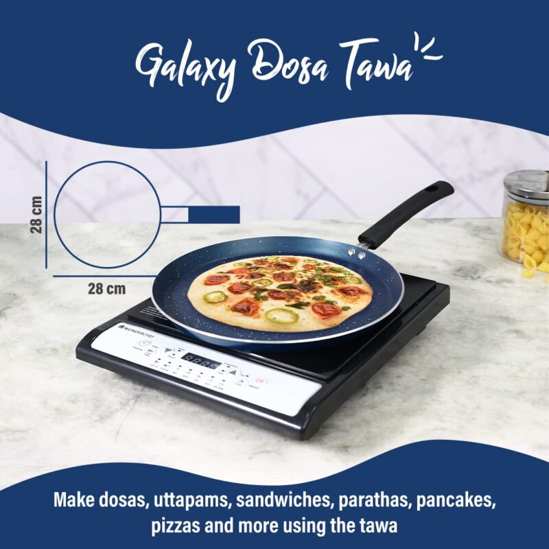 Wonderchef Galaxy Dosa Tawa 28cm, Midnight Blue, 2 Years Warranty - Image 3