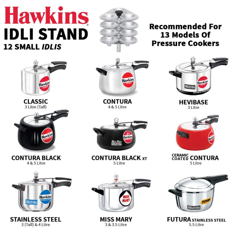 Hawkins Mini Idli Stand - 12 Mini Idlis, (for 3 Litre and Bigger Pressure Cooker), Silver (ID12S),Aluminium - Image 5