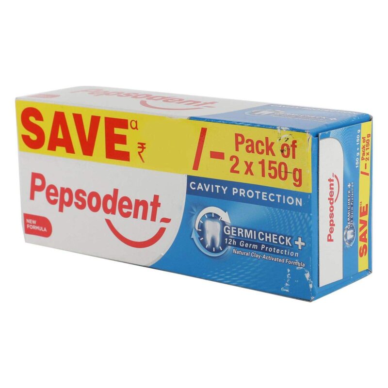 Pepsodent Germi Check Toothpaste for Prevents Cavities, Freshens Breath, White Teeth, Removes Plaque (150g ) - Pack of 2 - Image 2