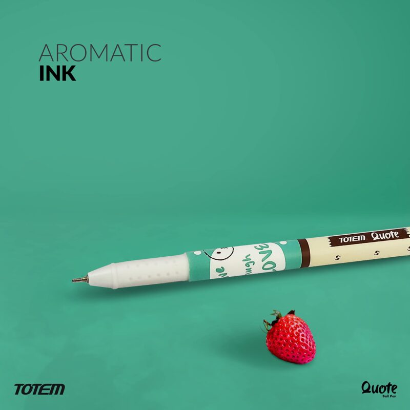 TOTEM Quote Ball Pens | 60 Blue Ink Pens | Scented Ink Pens | Cute Emoji Themed | 0.7 mm Tip | Comfortable & Smooth Writing | Ideal for School, Business & Office Use | Perfect for Kids Stationery - Image 3
