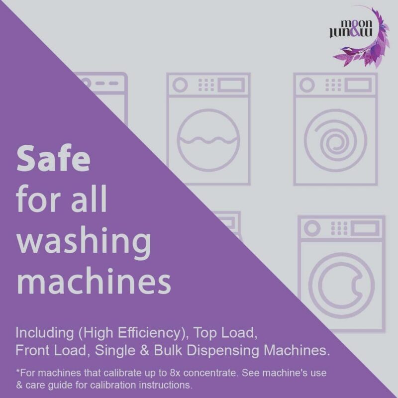 Moon & Mount liquid detergent, top load front load, detergent liquid for washing machine - balanced PH, Non-toxic 5+1L (Lavender) - Image 2