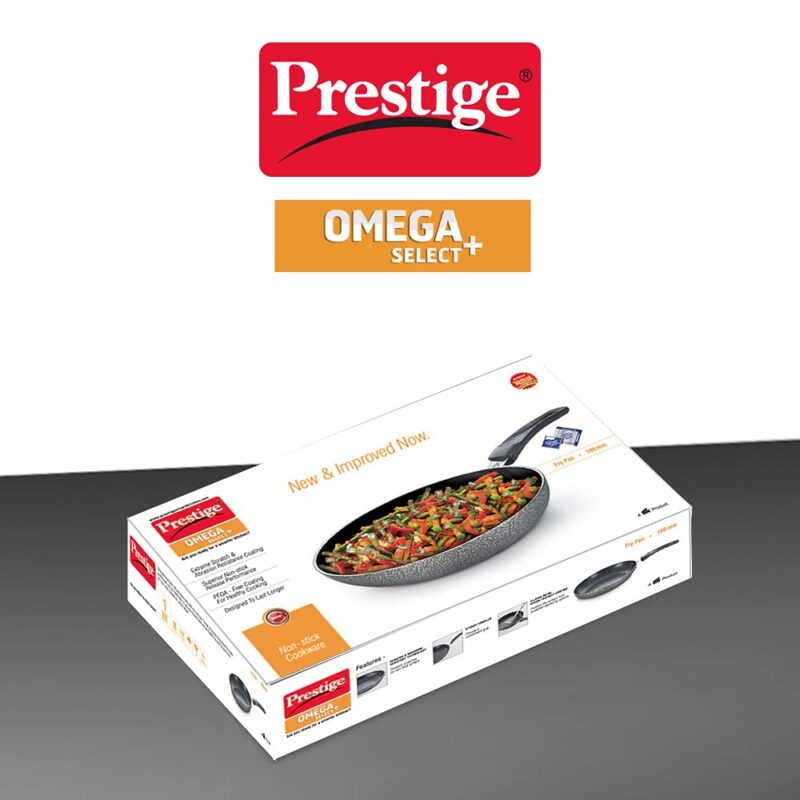 Prestige Omega Select Plus 18cm Non-Stick Fry Pan|Scratch and Abrasion Resistant|3 Layer Coating| Non-Induction|Black|1year Warranty - Image 5