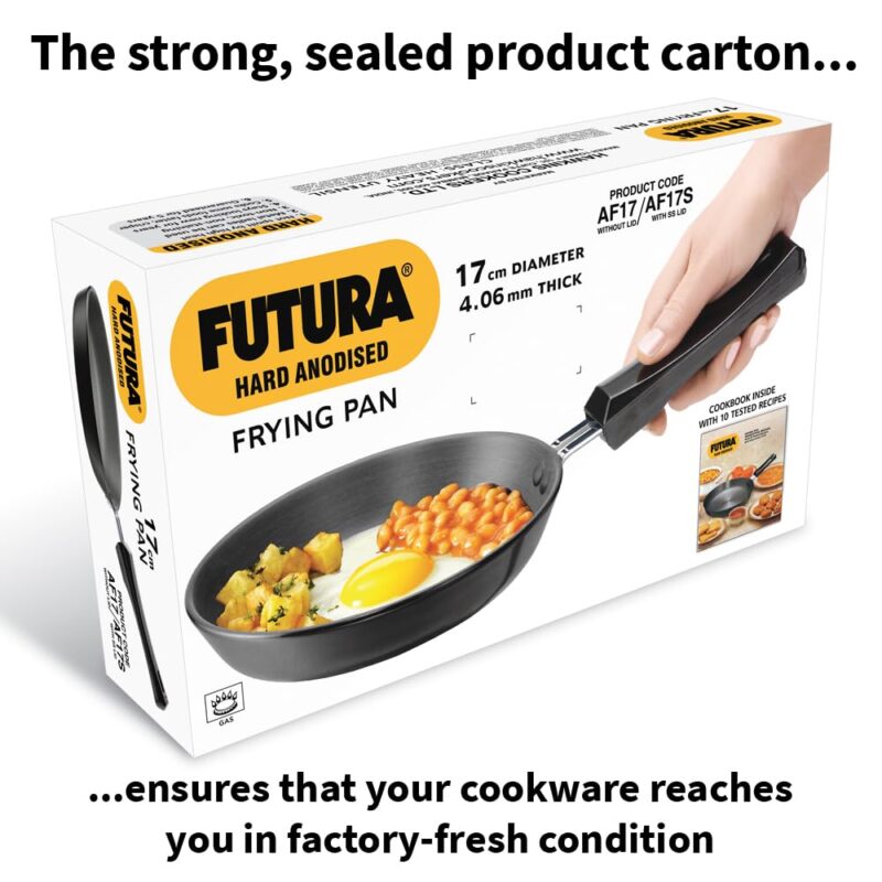 Hawkins Futura 17 cm Frying Pan, Hard Anodised Fry Pan, Small Frying Pan, Black (AF17) - Image 2