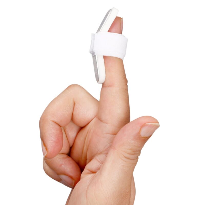 Tynor Mallet Finger Splint, with Comfortable Protective Support for Finger Injuries | Fractures, Sprains & Recovery, Lightweight Finger Splint for Men & Women | Universal Size (Silver, 1 Unit)